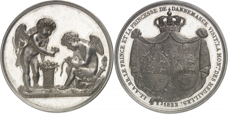Louis XVIII (1814-1824). Médaille pour la visite du Prince et de la Princesse de...