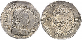 Charles IX (1560-1574). Teston dit “morveux” 1562, OA, Orléans.
Av. CAROLVS. IX. D. G. FRANCO. REX. Buste lauré et cuirassé à droite de Charles IX, a...