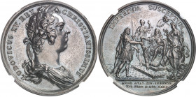 Louis XV (1715-1774). Médaille, la Majorité du Roi le 15 février 1723, par Jean Duvivier 1723, Paris.
Av. LUDOVICUS. XV. REX - CHRISTIANNISSIMUS. Bus...