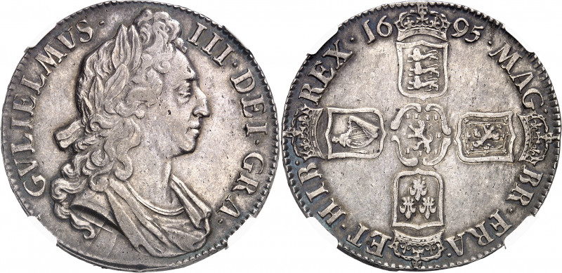 Guillaume III (1694-1702). Couronne (crown) 1695 (SEPTIMO), Londres.
Av. GVLIEL...