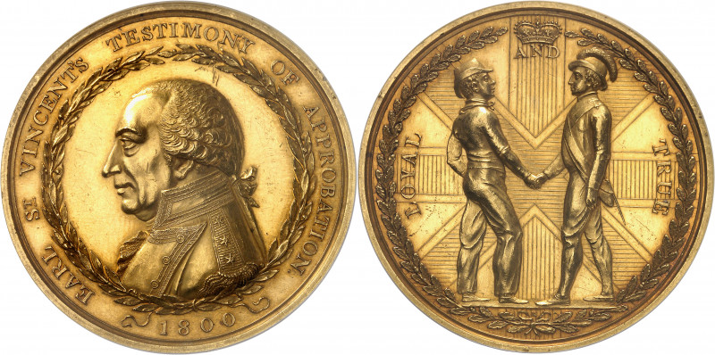Georges III (1760-1820). Médaille d’or, John Jervis, Comte de Saint Vincent, réf...