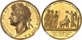 Georges IV (1820-1830). Médaille d’Or, le couronnement du Roi 1821, Londres.
Av. GEORGIUS IIII D G BRITANNIARUM REX F. D. Tête laurée à gauche, signa...