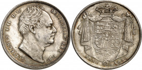 Guillaume IV (1830-1837). Half-crown (demi-couronne) 1836, Londres.
Av. GULIELMUS IIII D: G: BRITANNIAR: REX F: D:. Tête nue à droite, signature W.W....