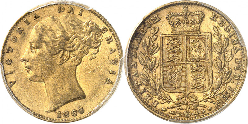 Victoria (1837-1901). Souverain, coin #17 1866/5, Londres.
Av. VICTORIA DEI GRA...