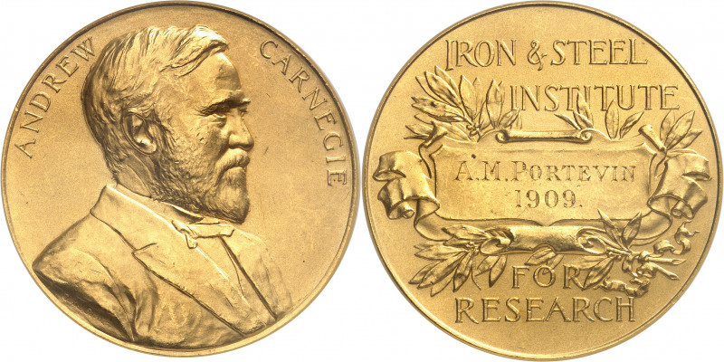 Édouard VII (1901-1910). Médaille d’or, prix Andrew Carnegie, Iron & Steel Insti...