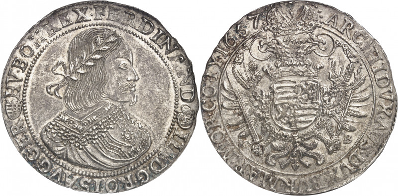 Ferdinand III (1637-1657). Thaler 1657, KB, Kremnitz.
Av. FERDINAND. III. D. G....