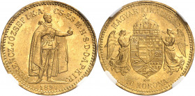 François-Joseph Ier (1848-1916). 10 korona 1894, KB, Kremnitz.
Av. FERENCZ JOZSEF I K. A. - CS. ES. M. H. S. D. O. AP. KIR. L'Empereur François-Josep...