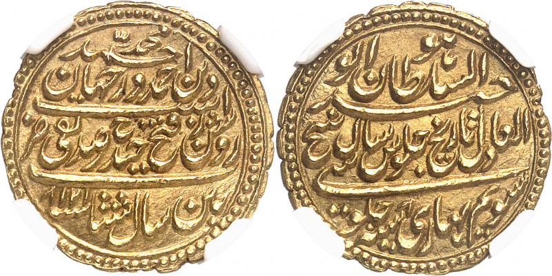 Tipu sultan (1782-1799). Double pagode d’or ou sadiqi 1218/8 (1790-1791), Patan ...