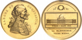 Victoria (1837-1901). Médaille d’Or, prix de l'école la Martinière de Calcutta (Général Martin), par Wyon ND (après 1836), Londres.
Av. LABORE ET CON...