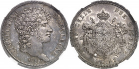 Naples, Joachim Murat (1808-1815). 5 lire 1813, Naples.
Av. GIOACCHINO NAPOLEONE. Buste à droite, au-dessous (date). Rv. REGNO DELLE DUE SICILIE. Écu...