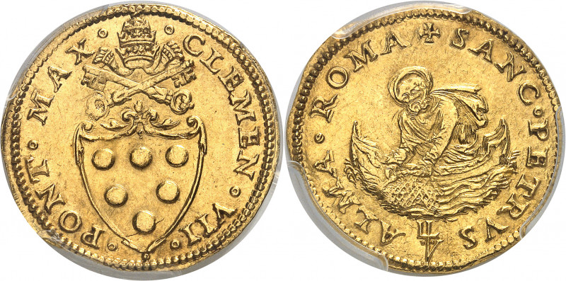 Vatican, Clément VII (1523-1534). Double florin ND (1523-1534), Rome.
Av. CLEME...