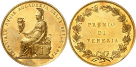 Venise, Napoléon Ier Roi d'Italie (1805-1814). Médaille d’Or, prix de Venise de l’Académie impériale des Beaux-Arts, par Manfredini ND (1800-1815), Mi...