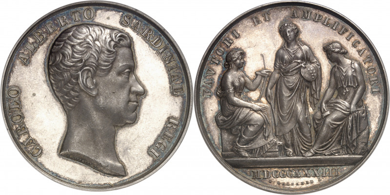 Savoie-Sardaigne, Charles-Albert (1831-1849). Médaille, prix d’Architecture, par...