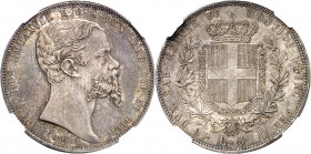 Victor-Emmanuel II (1861-1878). 5 lire 1861, Turin.
Av. VICTORIVS EMANVELE II. D. G. REX. SARD. CYP. ET HIER. (date). Tête nue à droite, signature FE...