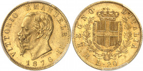 Victor-Emmanuel II (1861-1878). 20 lire 1876, R, Rome.
Av. VITTORIO EMANVELE II (date). Tête nue à gauche, signature FERRARIS. Rv. REGNO D’ITALIA. Éc...