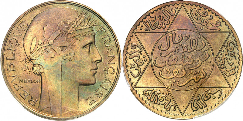 IIIe République (1870-1940). Épreuve de 5 dirhams AH 1349 (1930), Paris.
Av. RE...