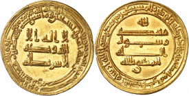 Abbassides, Abû Ahmad al-Muktafî (902-908). Dinar AH 292 (904-905), Misr.
Av. Double légende circulaire. Légende en trois lignes. Rv. Légende circula...