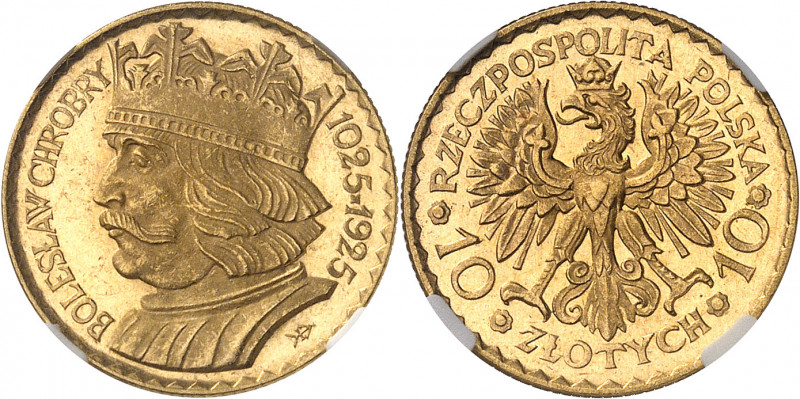 République de Pologne (1918-1945). 10 zloty, aspect Flan bruni (PROOFLIKE) 1925,...
