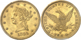 République fédérale des États-Unis d’Amérique (1776-à nos jours). 10 dollars Liberty 1844, O, La Nouvelle-Orléans.
Av. ************* Tête de la Liber...