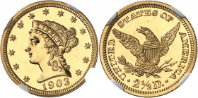 République fédérale des États-Unis d’Amérique (1776-à nos jours). 2,5 dollars Liberty, Flan bruni (PROOF) 1903, Philadelphie.
Av. ************* Tête ...