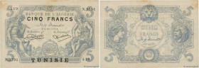 Country : TUNISIA 
Face Value : 5 Francs  
Date : 22 mai 1925 
Period/Province/Bank : Banque de l'Algérie 
Catalogue reference : P.1 
Additional refer...