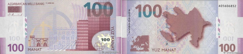 Country : AZERBAIJAN 
Face Value : 100 Manat  
Date : 2005 
Period/Province/Bank...