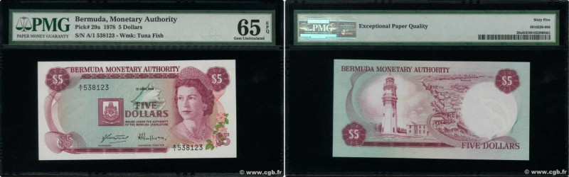 Country : BERMUDA 
Face Value : 5 Dollars  
Date : 01 avril 1978 
Period/Provinc...