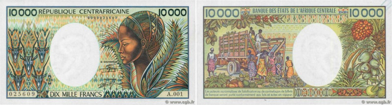 Country : CENTRAL AFRICAN REPUBLIC 
Face Value : 10000 Francs  
Date : (1983) 
P...