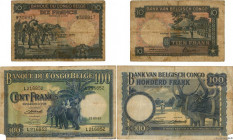 Country : BELGIAN CONGO 
Face Value : 10 et 100 Francs Lot 
Date : 1944-1951 
Period/Province/Bank : Banque du Congo Belge 
Catalogue reference : P.14...
