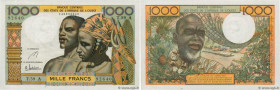 Country : WEST AFRICAN STATES 
Face Value : 1000 Francs  
Date : (1966) 
Period/Province/Bank : B.C.E.A.O. 
Department : Côte d'Ivoire 
Catalogue refe...