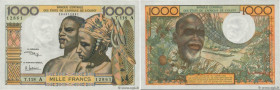 Country : WEST AFRICAN STATES 
Face Value : 1000 Francs  
Date : (1973-1974) 
Period/Province/Bank : B.C.E.A.O. 
Department : Côte d'Ivoire 
Catalogue...