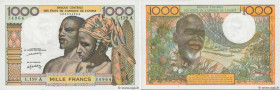 Country : WEST AFRICAN STATES 
Face Value : 1000 Francs  
Date : (1977) 
Period/Province/Bank : B.C.E.A.O. 
Department : Côte d'Ivoire 
Catalogue refe...