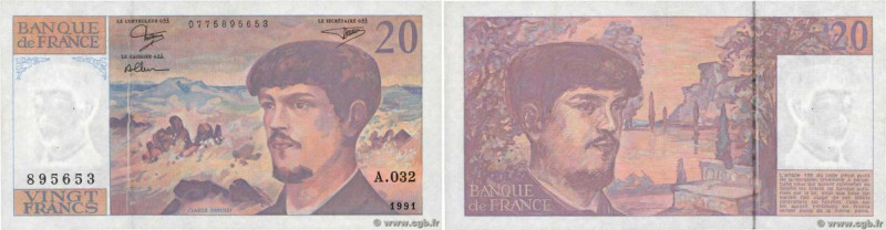 Country : FRANCE 
Face Value : 20 Francs DEBUSSY à fil de sécurité  
Date : 1991...