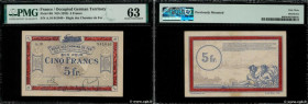 Country : FRANCE regionalism and miscellaneous 
Face Value : 5 Francs  
Date : 1923 
Period/Province/Bank : Régie des Chemins de Fer des territoires o...
