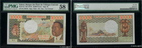 Country : GABON 
Face Value : 10000 Francs  
Date : (1974) 
Period/Province/Bank : B.E.A.C. 
Catalogue reference : P.5a 
Alphabet - signatures - serie...