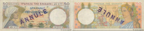 Country : GREECE 
Face Value : 50 Drachmes Annulé 
Date : 01 septembre 1935 
Period/Province/Bank : Bank of Greece 
Catalogue reference : P.104a 
Alph...