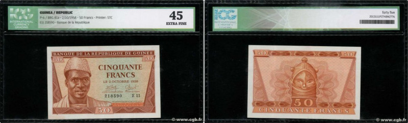 Country : GUINEA 
Face Value : 50 Francs  
Date : 02 octobre 1958 
Period/Provin...