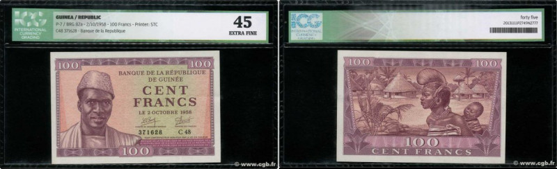 Country : GUINEA 
Face Value : 100 Francs  
Date : 02 octobre 1958 
Period/Provi...