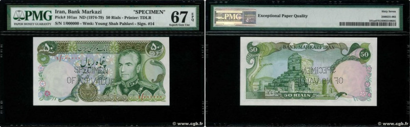 Country : IRAN 
Face Value : 50 Rials Spécimen 
Date : (1974/1979) 
Period/Provi...