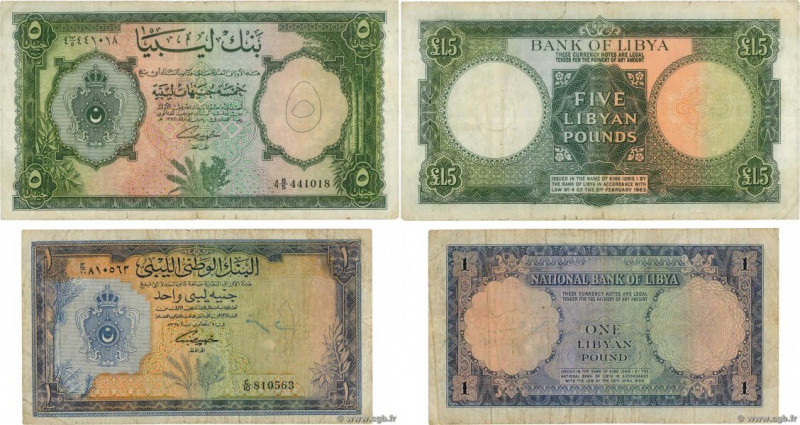 Country : LIBYA 
Face Value : 1 et 5 Pounds Lot 
Date : (1963) 
Period/Province/...