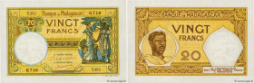 Country : MADAGASCAR 
Face Value : 20 Francs  
Date : (1948-1957) 
Period/Province/Bank : Banque de Madagascar 
Catalogue reference : P.37 
Alphabet -...