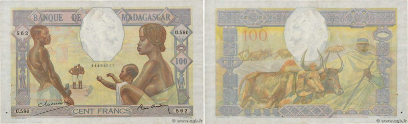 Country : MADAGASCAR 
Face Value : 100 Francs  
Date : (1937-1947) 
Period/Provi...