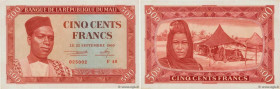 Country : MALI 
Face Value : 500 Francs  
Date : 22 septembre 1960 
Period/Province/Bank : Banque de la République du Mali 
Catalogue reference : P.3 ...