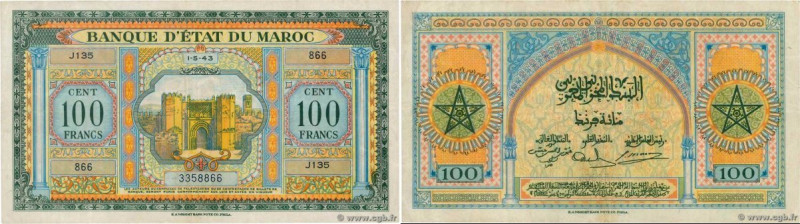 Country : MOROCCO 
Face Value : 100 Francs  
Date : 01 mai 1943 
Period/Province...