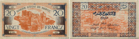 Country : MOROCCO 
Face Value : 20 Francs  
Date : (1943) 
Period/Province/Bank : Banque d'État du Maroc 
Catalogue reference : P.39 
Alphabet - signa...