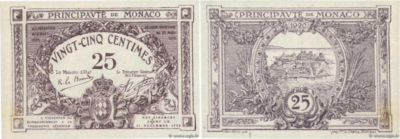 Country : MONACO 
Face Value : 25 Centimes violet  
Date : 1920 
Period/Province...