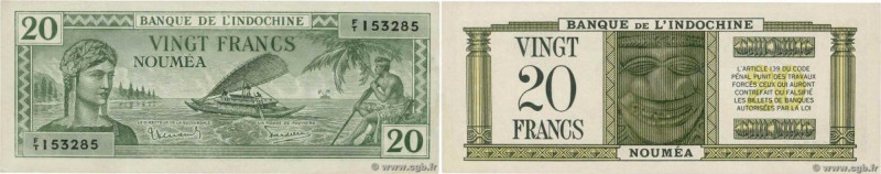 Country : NEW CALEDONIA 
Face Value : 20 Francs  
Date : (1944) 
Period/Province...