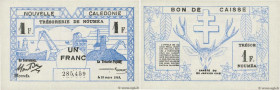 Country : NEW CALEDONIA 
Face Value : 1 Franc  
Date : 29 mars 1943 
Period/Province/Bank : Trésorerie de Nouméa 
Catalogue reference : P.55b 
Additio...