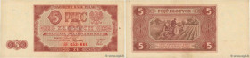 Country : POLAND 
Face Value : 5 Zlotych  
Date : 01 juillet 1948 
Period/Province/Bank : Narodowy Bank Polski 
Catalogue reference : P.135 
Alphabet ...