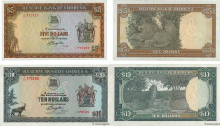 Country : RHODESIA 
Face Value : 5 et 10 Dollars Lot 
Date : 1979 
Period/Province/Bank : Reserve Bank of Rhodesia 
Catalogue reference : P.40a et P.4...